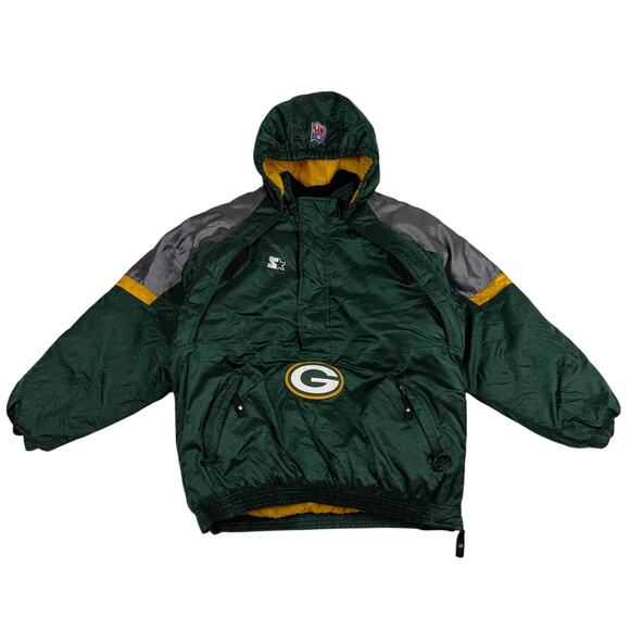 Vintage Green Bay Packers NFL Pro Line Starter Hooded Jacket Size Youth Large - Picture 2 of 11